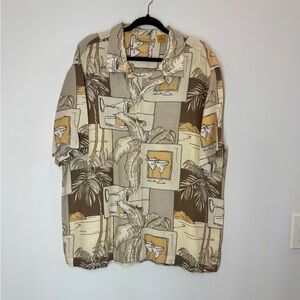 The Havanera Co Linen Shirt Palms Martinis